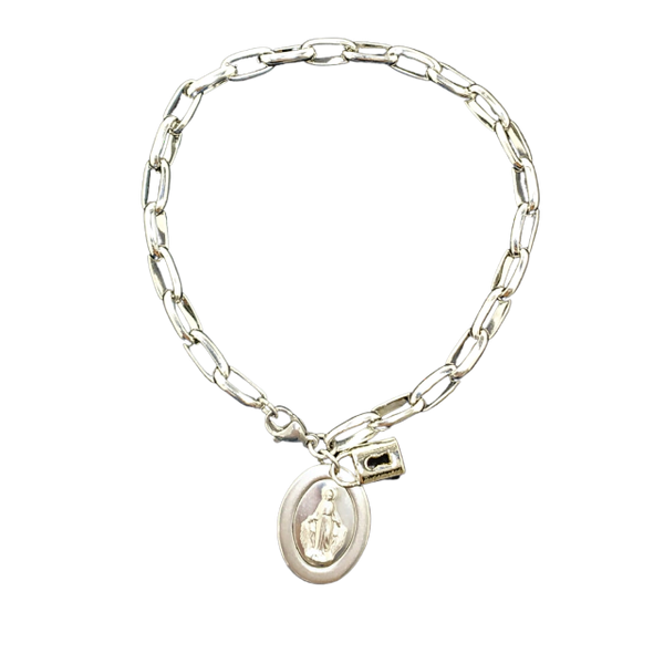 Pulseira Consagracao Nossa Senhora Das Gracas Com Cadeado (N 2) - Hesed