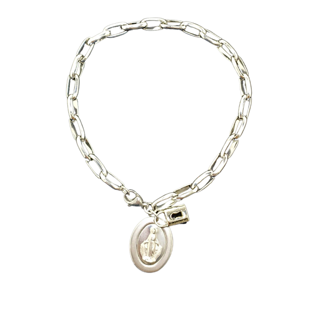 Pulseira Consagracao Nossa Senhora Das Gracas Com Cadeado (N 2) - Hesed