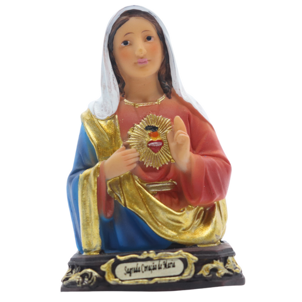 Imagem Busto Coracao De Maria Resina 15cm - Hesed