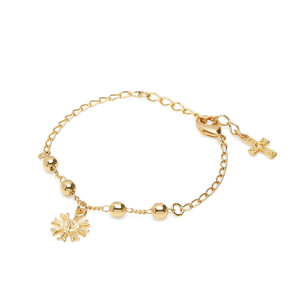 Pulseira Infantil Dourado Metal Espirito Santo - Hesed