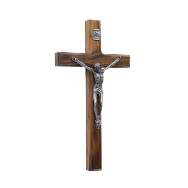 Crucifixo Madeira Tradicional 19cm Parede Onix - Hesed